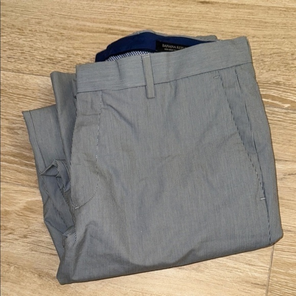 Banana Republic Blue Striped Men's Pants Slim Fit 32x34